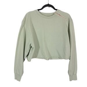 All Fenix Long‎ Sleeve Crop Top Sweatshirt Size Small Athleisure Pistachio Green